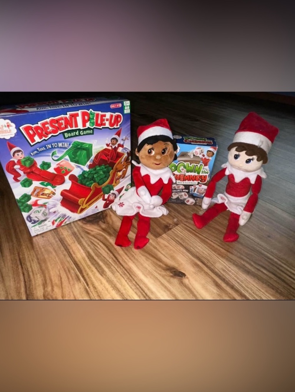 Elf on a Shelf plush x2 +
Games lot Down the Chimney Presents Pile